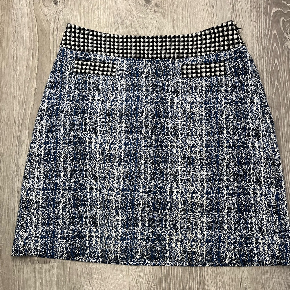 Cabi Blue and Black Tweed Skirt